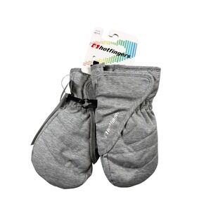 Hotfingers Kids M 3-4 Mittens Gray Zip N Slide Waterproof Winter Snow Gear NWT